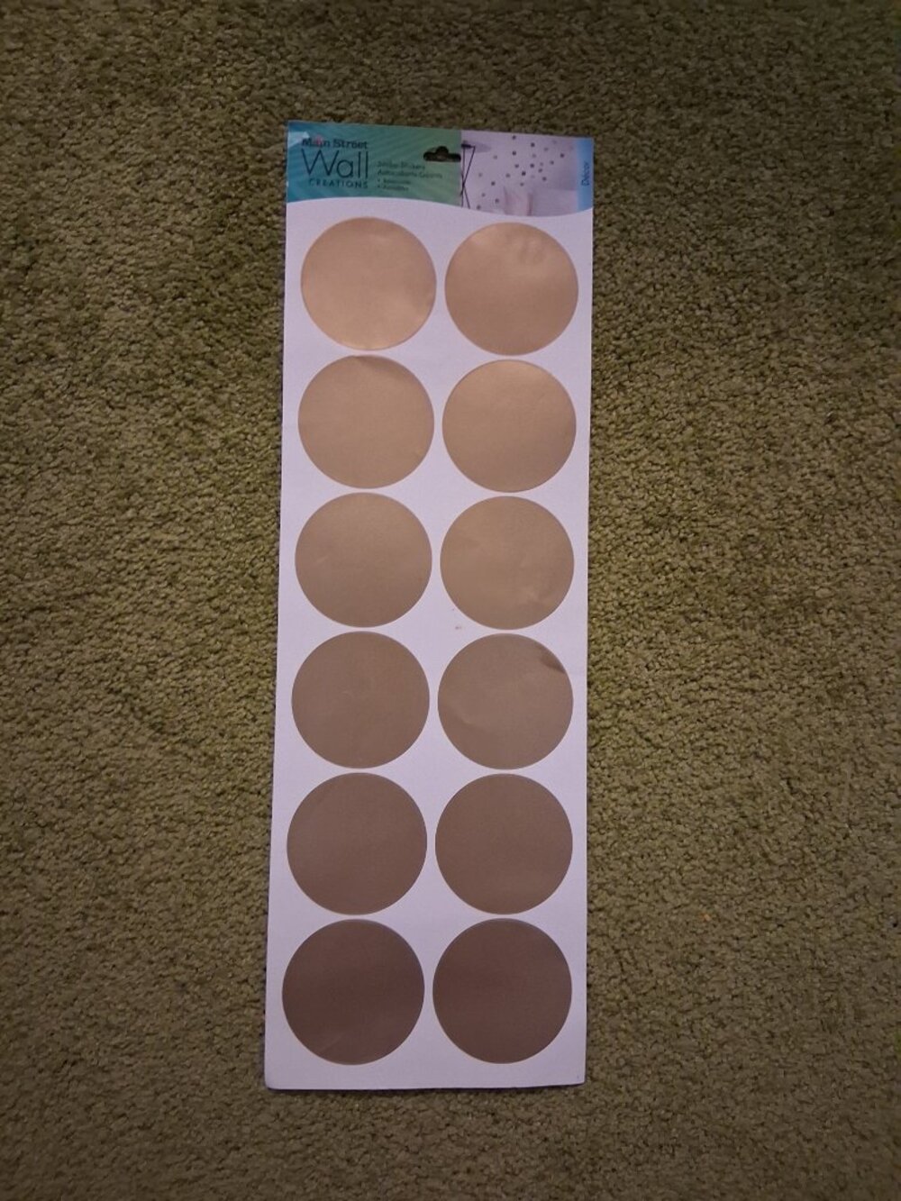 NWT Main Street Wall Creations Jumbo Gold Dot 24 Stickers